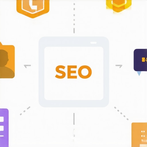 Visual representation of trust signals in SEO including backlinks, security, and reviews