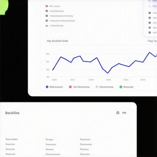 Dashboard showing backlink quality and relevance metrics for SEO