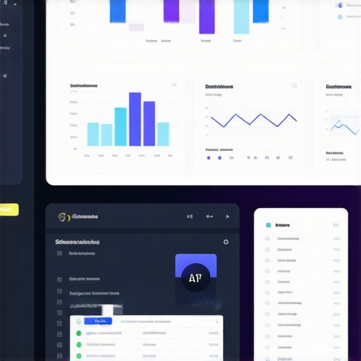 Futuristic SEO dashboard with schema markup and AI analytics
