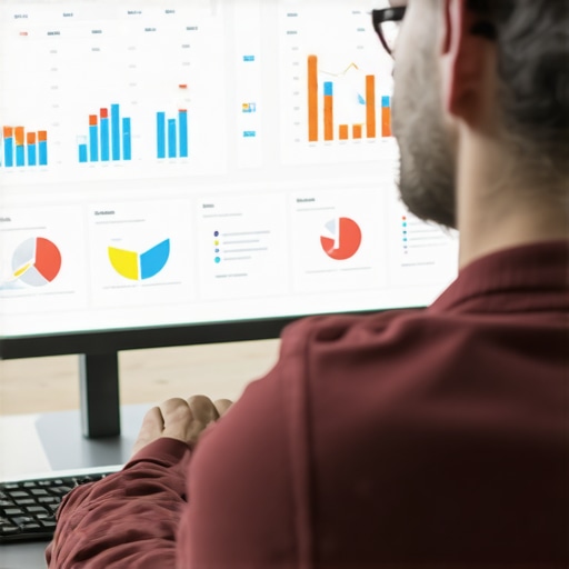 Analyzing Backlink Profiles for SEO Success SEO analyst reviewing backlink charts and graphs on computer