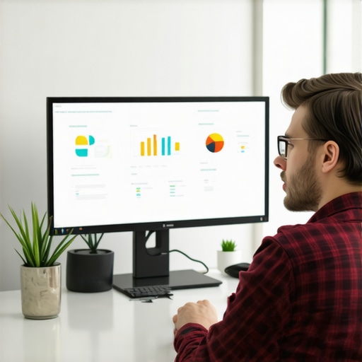 Analyzing Backlinks and Technical SEO Metrics SEO professional reviewing backlinks and technical SEO data on a computer