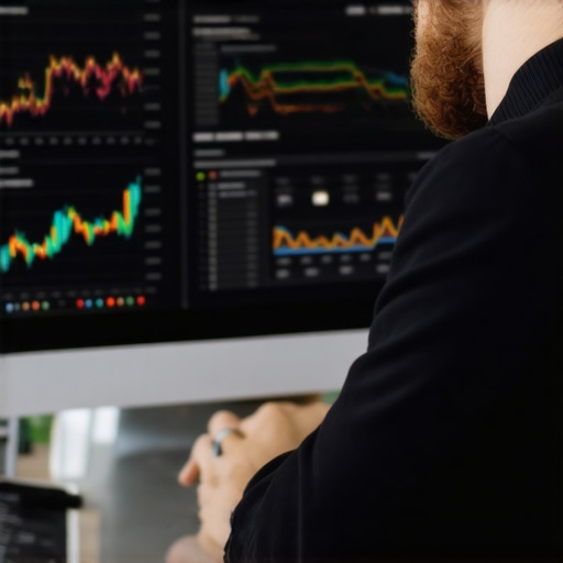 SEO professional reviewing backlink profiles on a digital dashboard.