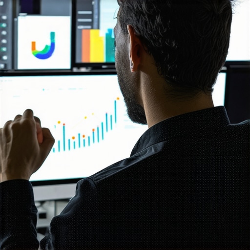 Data-Driven Backlink Analysis SEO analyst reviewing backlink data on computer screens