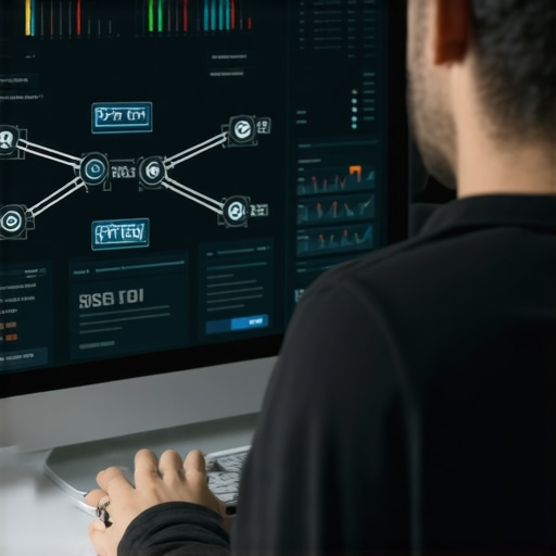 SEO Trust and Authority Analysis Person reviewing backlinks and technical SEO data on a laptop
