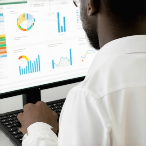 SEO expert analyzing backlinks and trust metrics on a computer