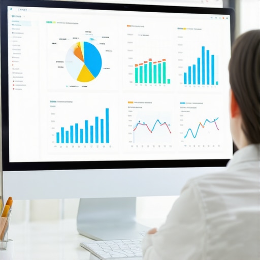 Person reviewing SEO metrics on a laptop with graphs and charts