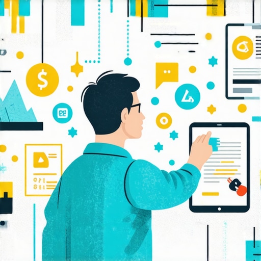 Person assembling digital SEO components on a website