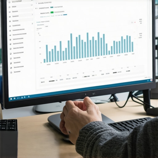 Person reviewing backlink profiles on a digital analytics dashboard.