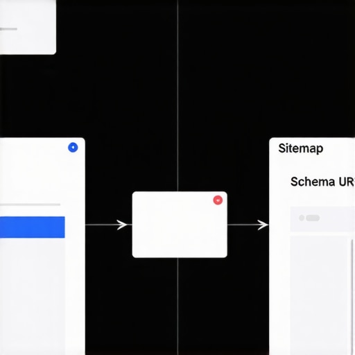 A detailed diagram illustrating website structure, schema markup, and SEO elements to optimize search visibility.