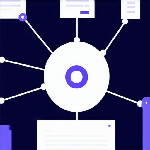 Backlink Network Visualization Illustration of interconnected websites representing backlinks in SEO.