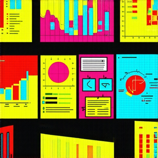 A designer working on a vibrant survey data infographic with charts and graphics.