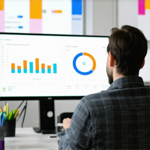 Person reviewing SEO analytics dashboards on a computer monitor, illustrating maintenance routines.